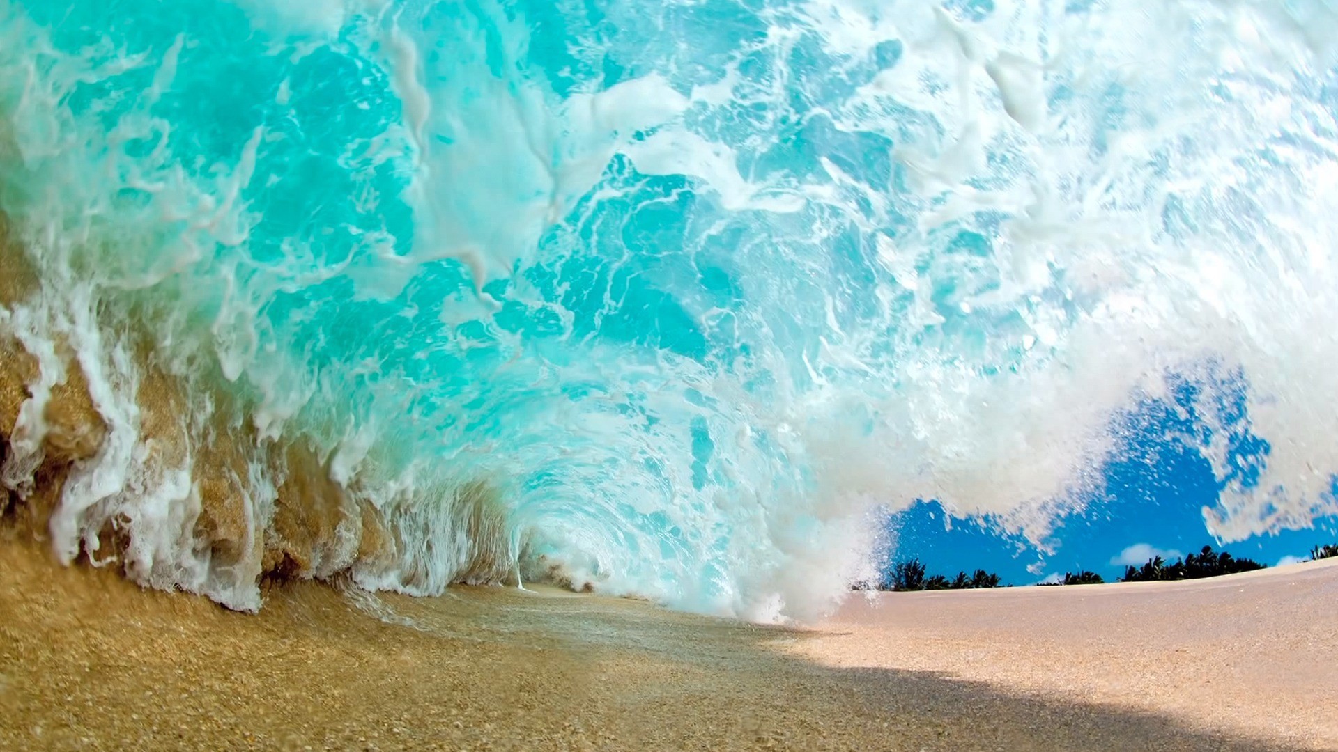 Ocean Wave In Hawaii - HD Wallpaper 