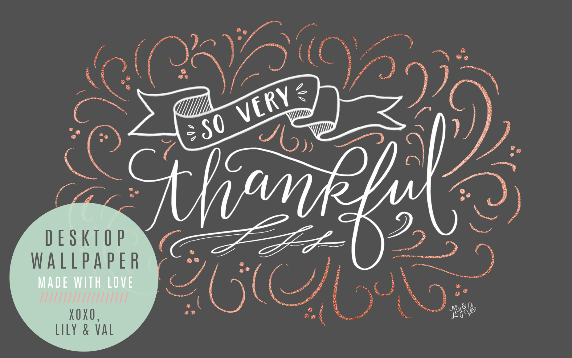 Lily & Val Free Hand Lettered Desktop Download For - November Wallpaper Desktop - HD Wallpaper 