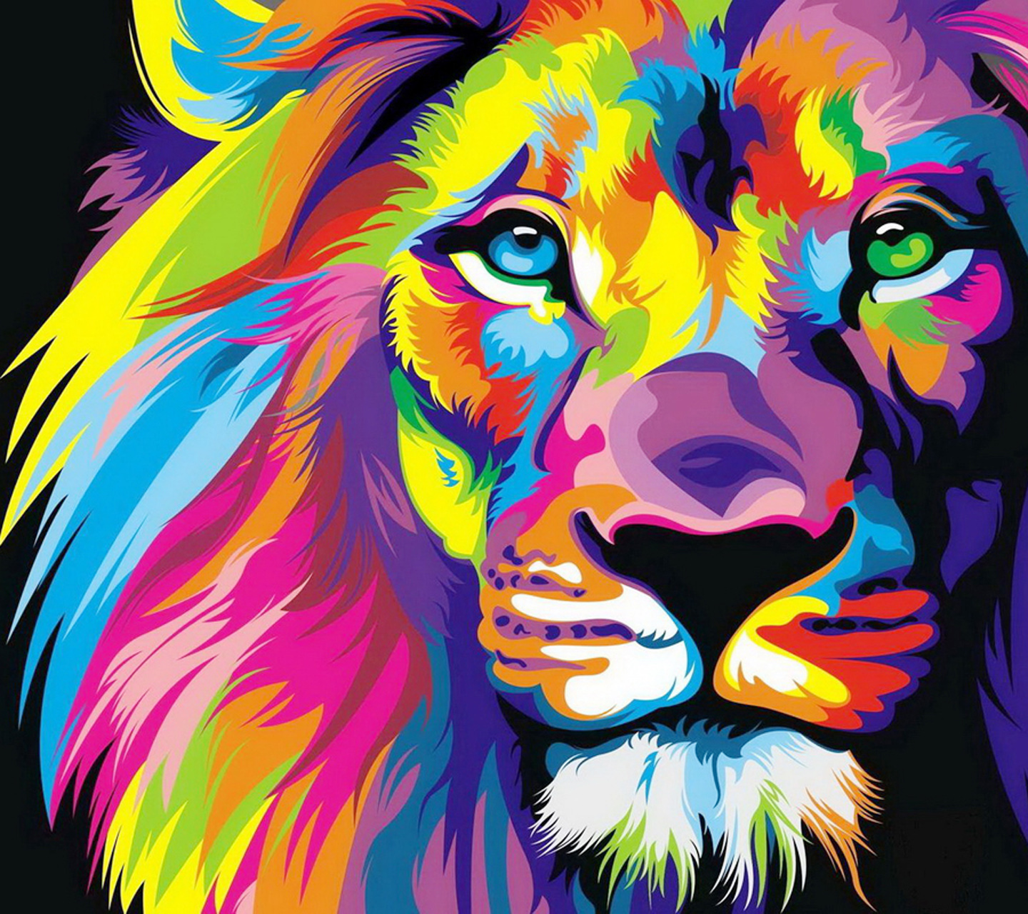 Animated Hd Wallpaper Download - Lion Art - 1440x1280 Wallpaper 