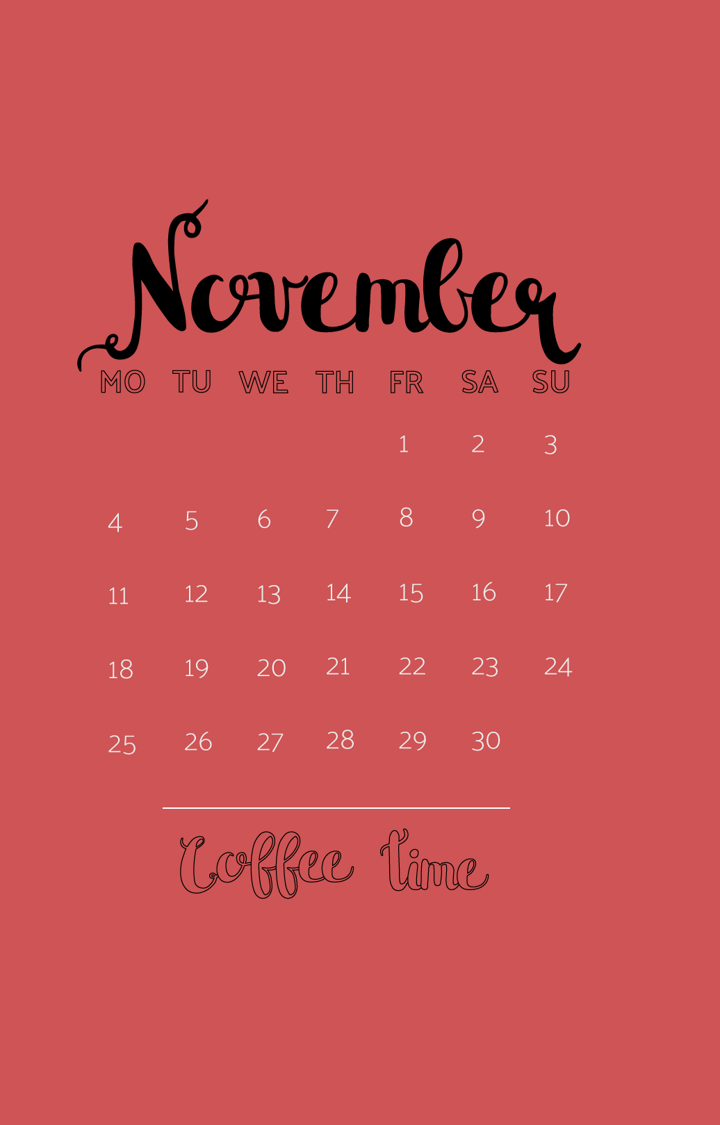 November 2019 Iphone Calendar - Calligraphy - HD Wallpaper 