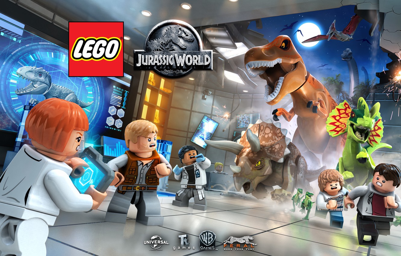 Photo Wallpaper T-rex, Videogame, Jurassic, Jurassic - Lego Jurassic World T Rex - HD Wallpaper 