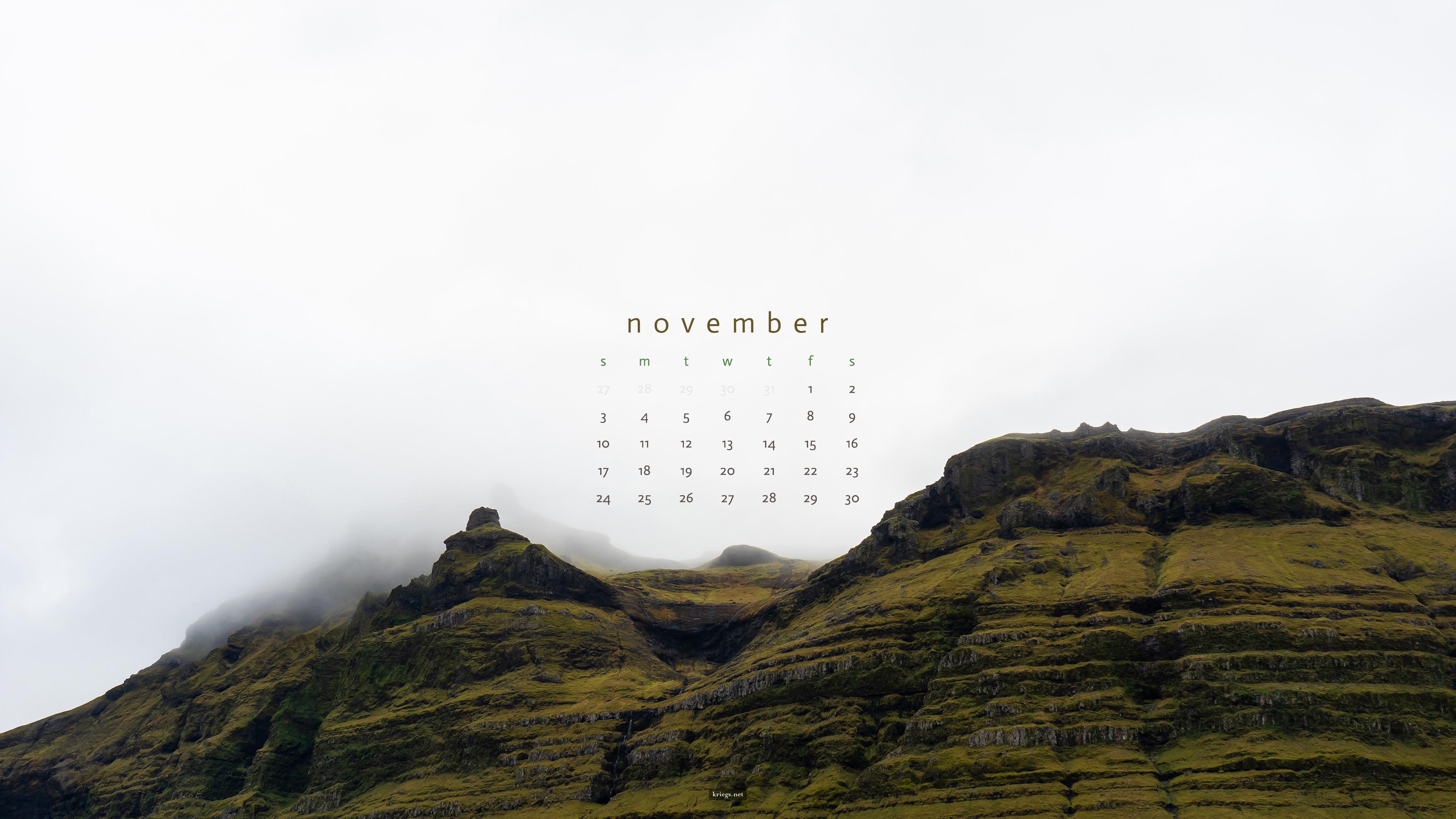 November 2019 Desktop Calendar - HD Wallpaper 