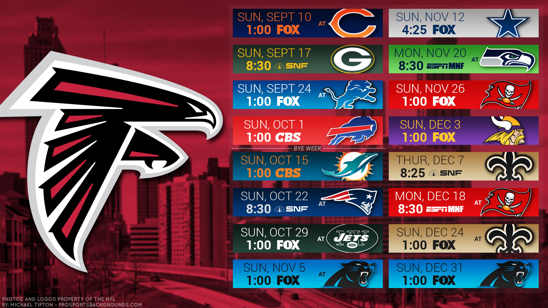 1920x1080, Atlanta Falcons 2017 Schedule City Football - Atlanta Falcons Iphone - HD Wallpaper 