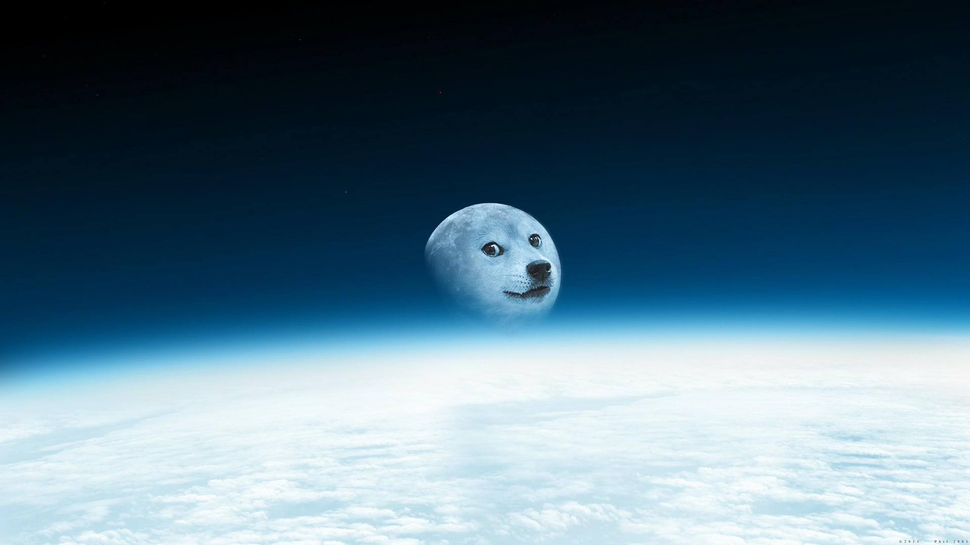 Doge Becomes Moon - Doge Moon Background - HD Wallpaper 