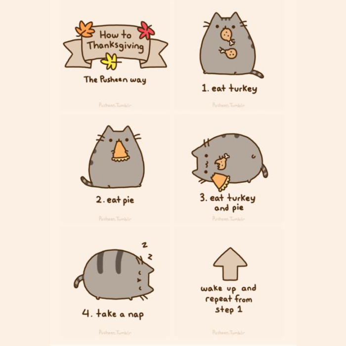 How To Do Thanksgiving - Pusheen Thanksgiving - HD Wallpaper 