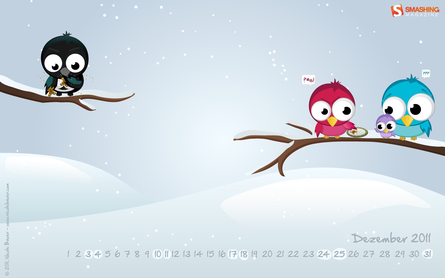 In January Calendar Wallpaper - Cute Couple Birds Cartoon - HD Wallpaper 