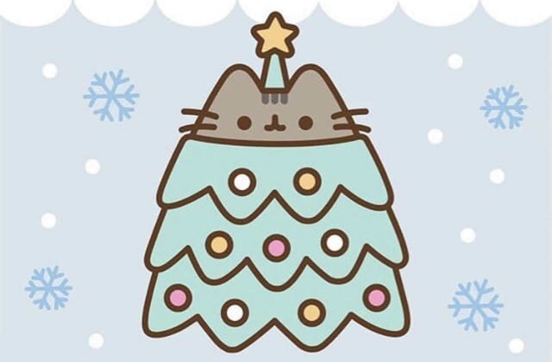 Pusheen Winter Wallpaper Kawaii Wallpapers Pusheen - Pusheen Christmas - HD Wallpaper 