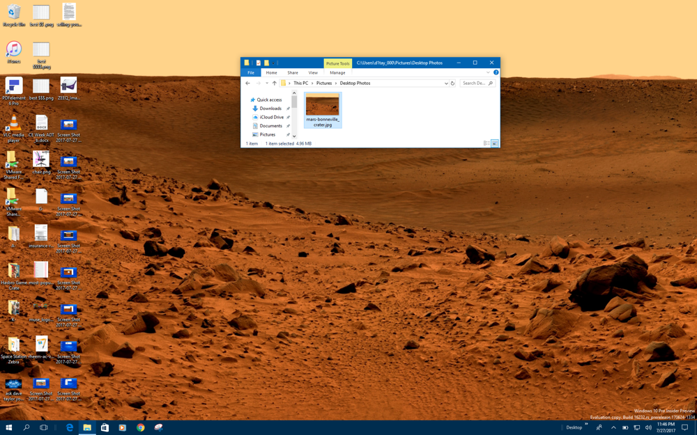 Windows 10 Win10 New Wallpaper Desktop Background Mars - Mars On The Surface - HD Wallpaper 