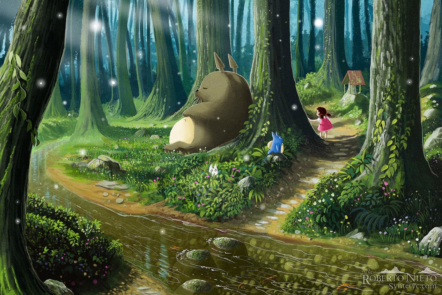 Free Download My Neighbor Totoro Wallpaper Id - My Neighbor Totoro Forest - HD Wallpaper 