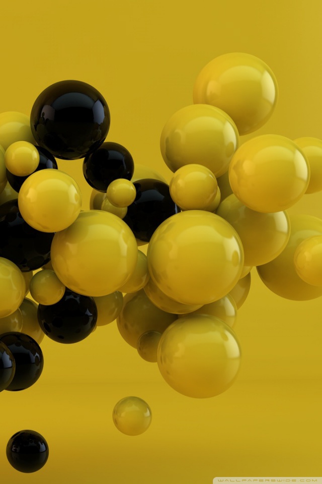 Black And Yellow Balloon - HD Wallpaper 