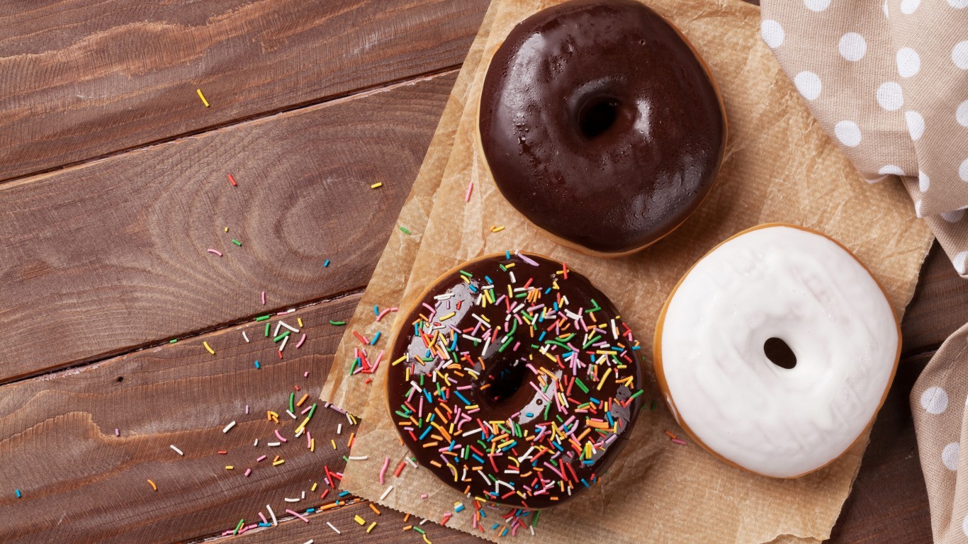 Donut, Dessert, Top View - Donut Wallpaper Laptop - HD Wallpaper 