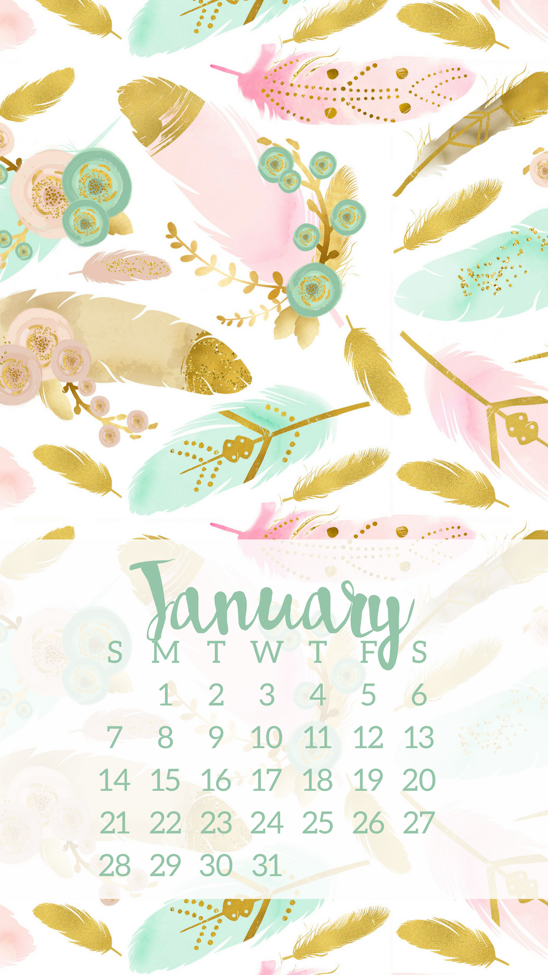 January 2018 Smart Phone Calendar - Calendar 2018 Wallpaper Phone - HD Wallpaper 