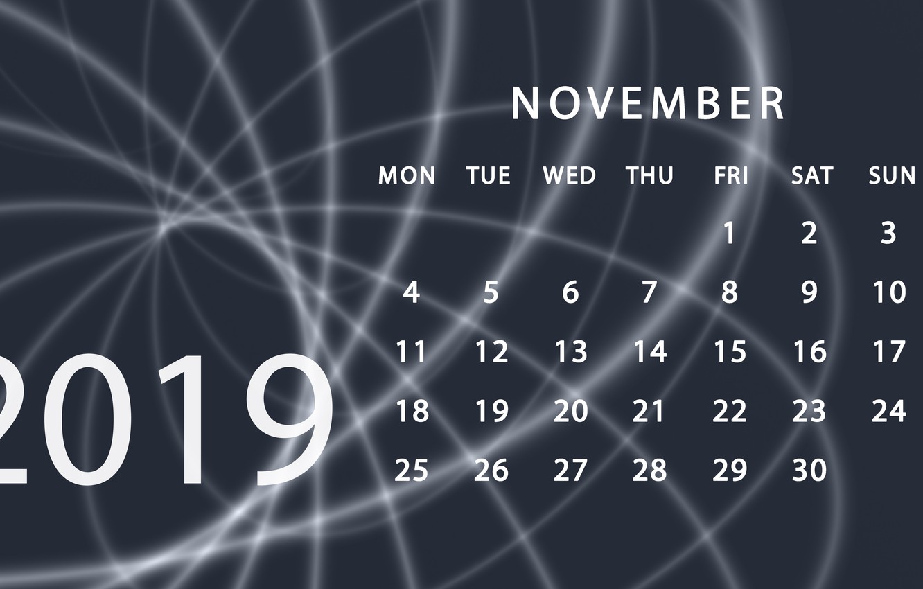 Photo Wallpaper Calendar, November, - Обои На Рабочий Стол С Календарем Ноябрь 2019 - HD Wallpaper 