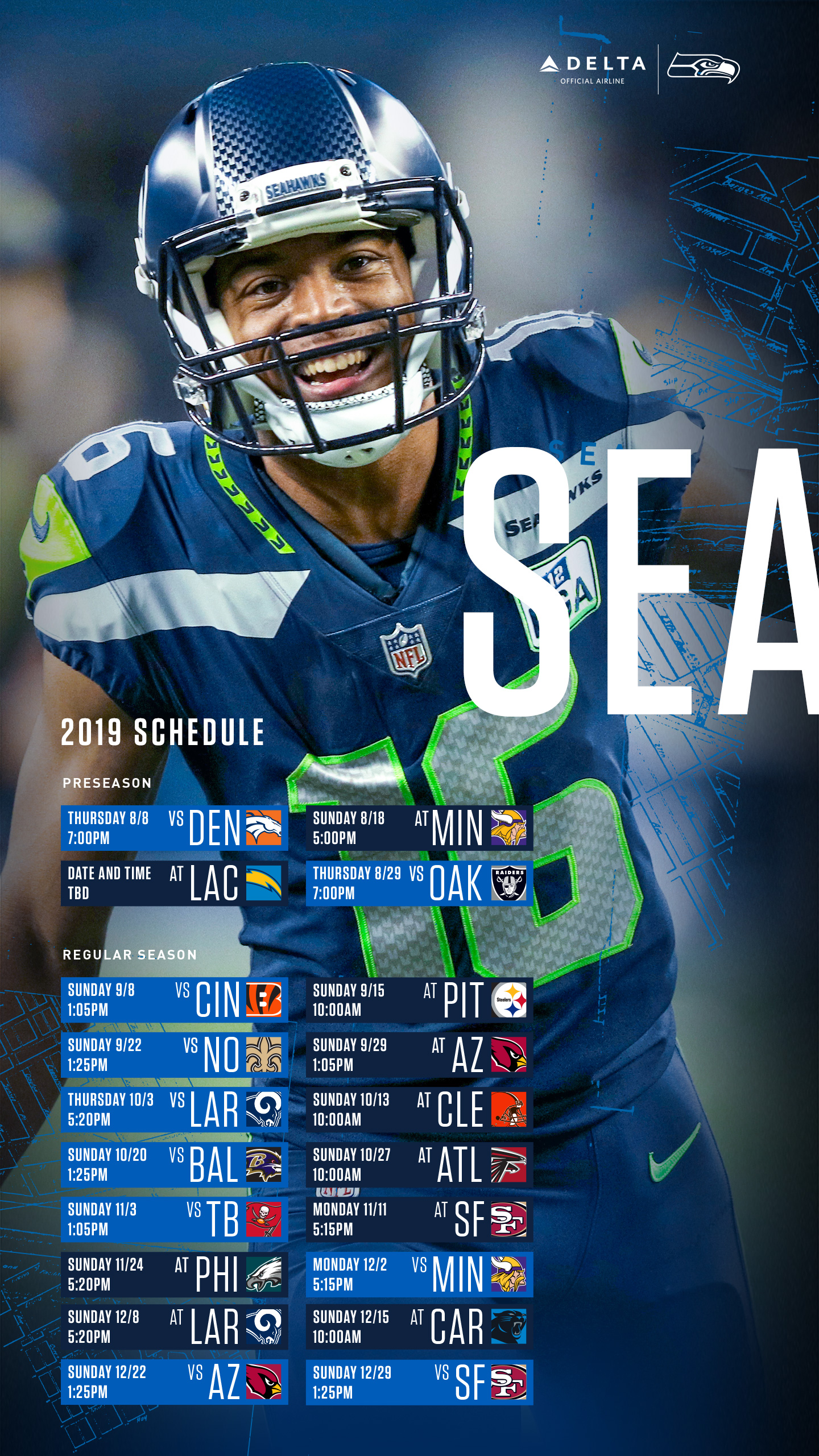 Seahawks Schedule Wallpaper 2019 - HD Wallpaper 