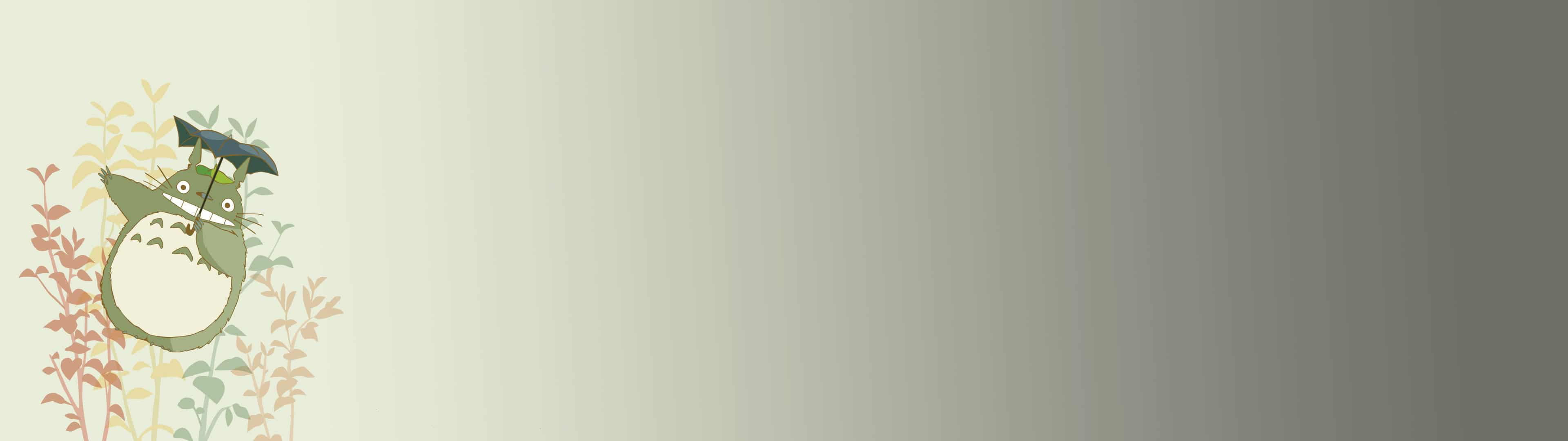 My Neighbor Totoro Dual Monitor Wallpaper - Dual Monitor Wallpaper Totoro - HD Wallpaper 
