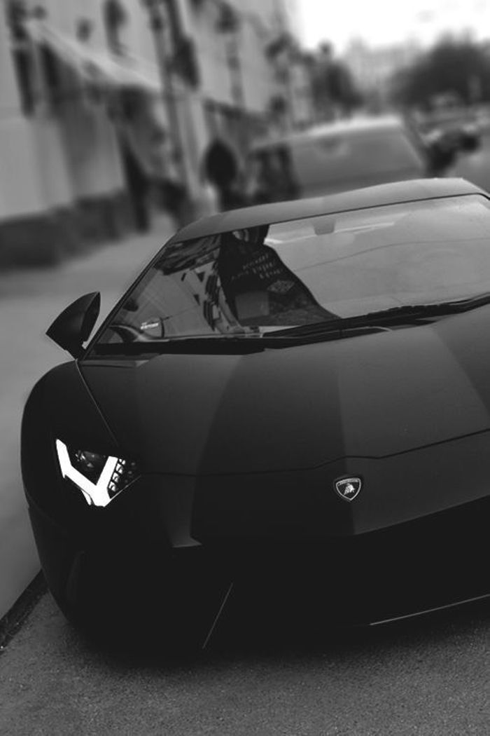 Lamborghini Black And White - HD Wallpaper 