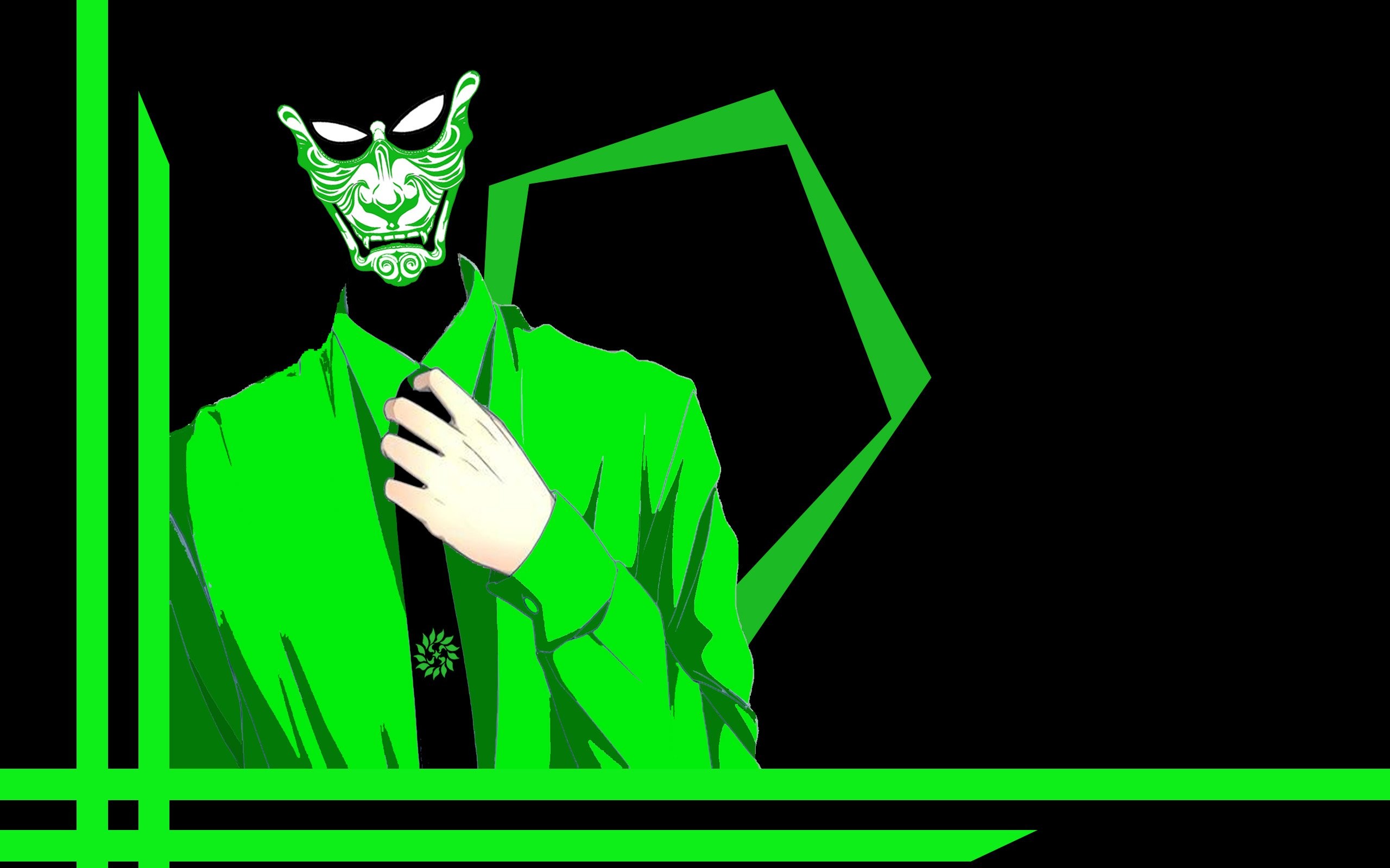 Dark Green Pentagon Samurai Freak Eyes Wallpaper At - Freak Hd Wallpaper Download - HD Wallpaper 