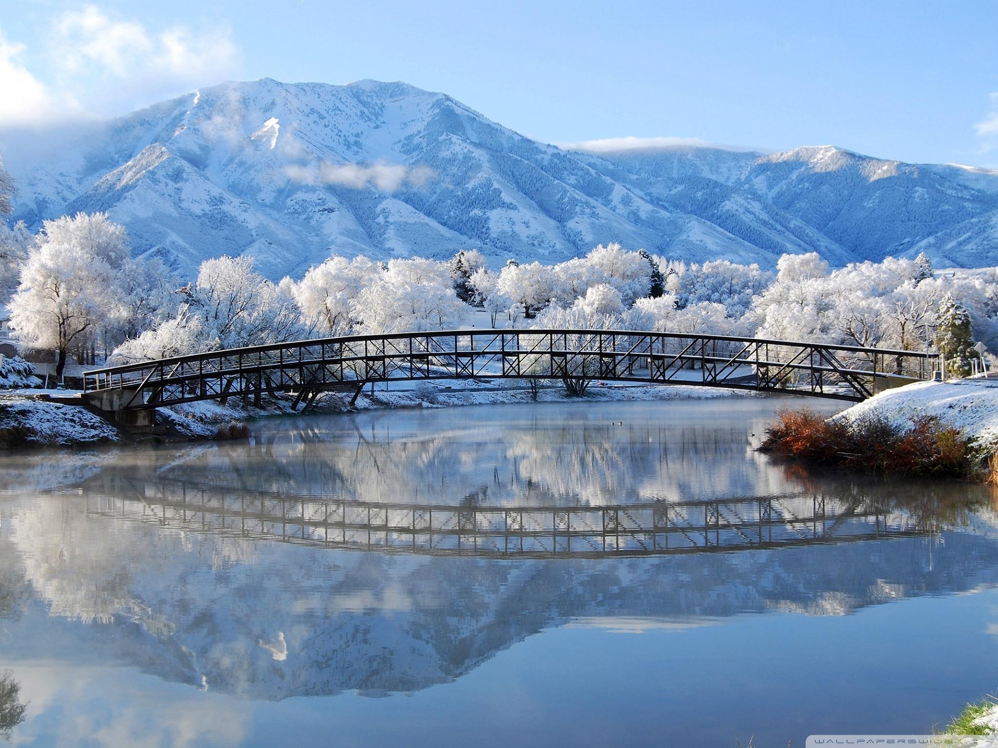 Winter Scene Wallpaper - Beautiful Winter Nature Scenes - HD Wallpaper 