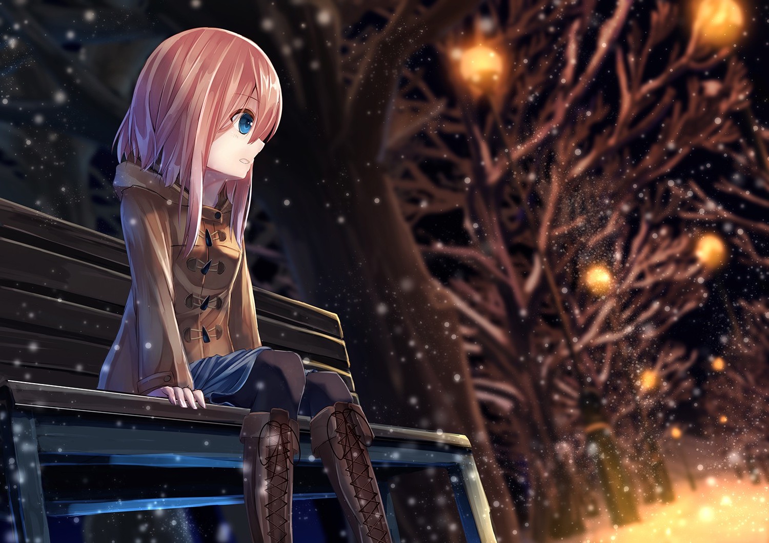 Sad Girl Anime Alone - HD Wallpaper 