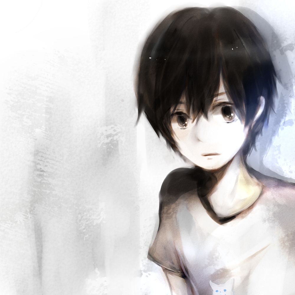 Young Black Haired Anime Boy - 1000x1000 Wallpaper 