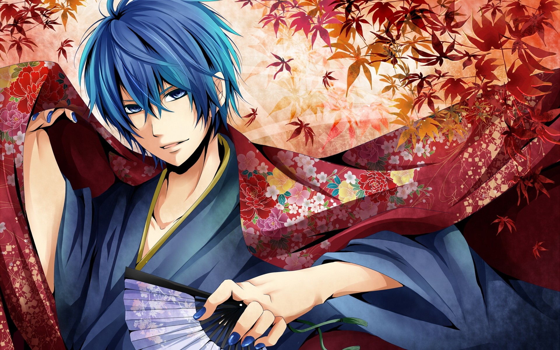 Anime Boy Hd Wallpaper Download Desktop Wallpapers - Vocaloid Kaito Kimono - HD Wallpaper 