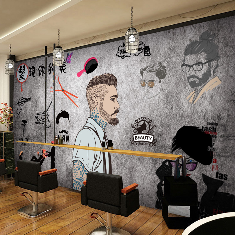 Barber Shop Wallpaper 3d Stereo Fashion Retro Retro - Barber Shop - HD Wallpaper 