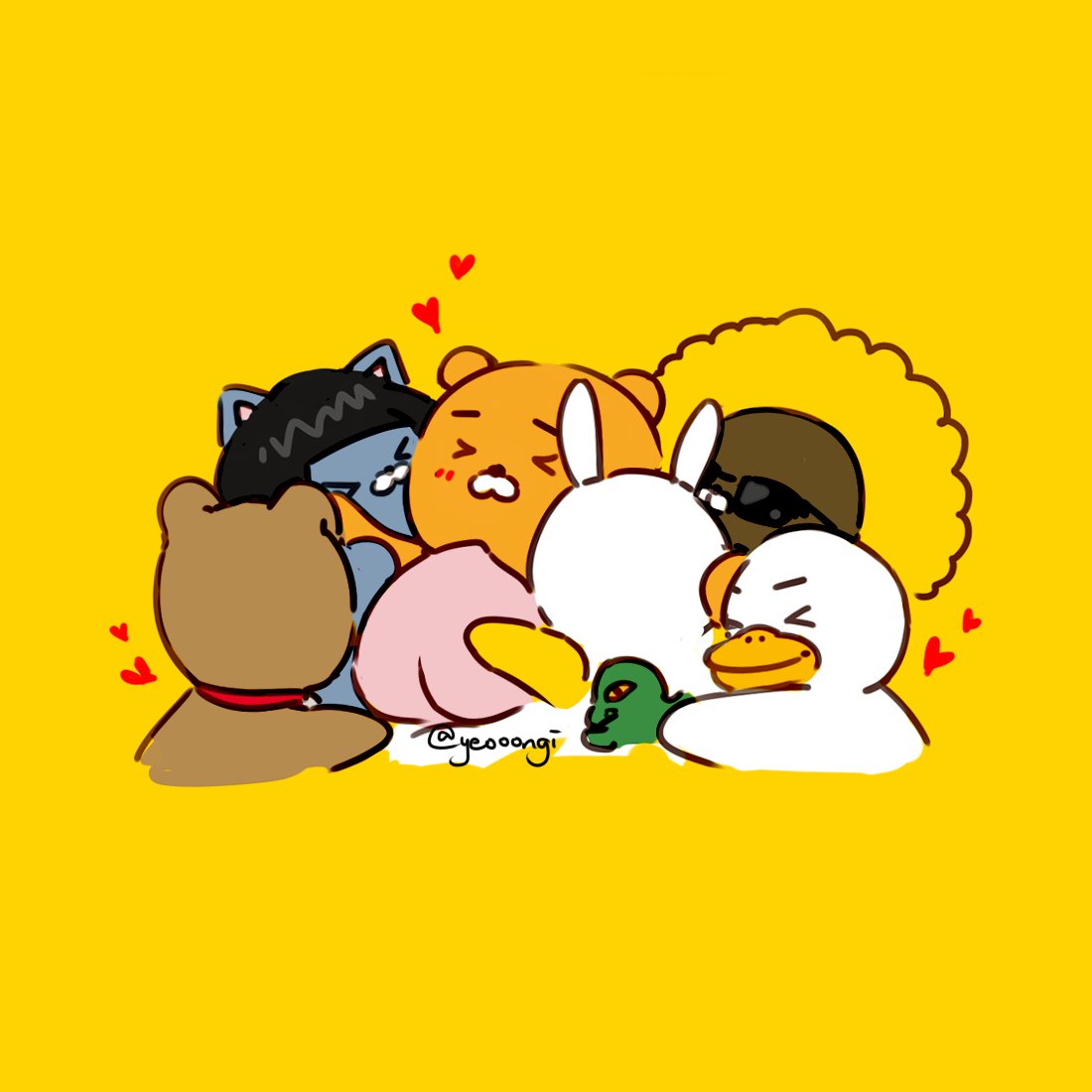 Bts And Kakao Friends - HD Wallpaper 