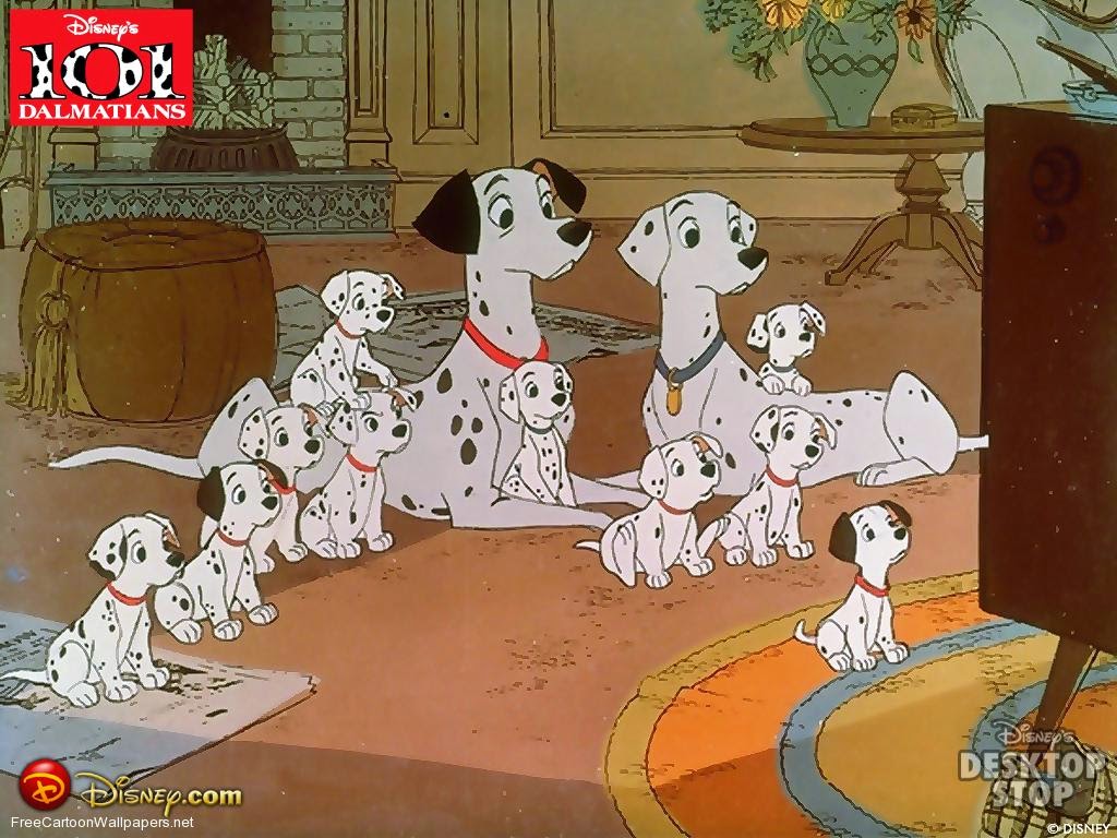 101 Dalmatians In Front Of Tv - HD Wallpaper 