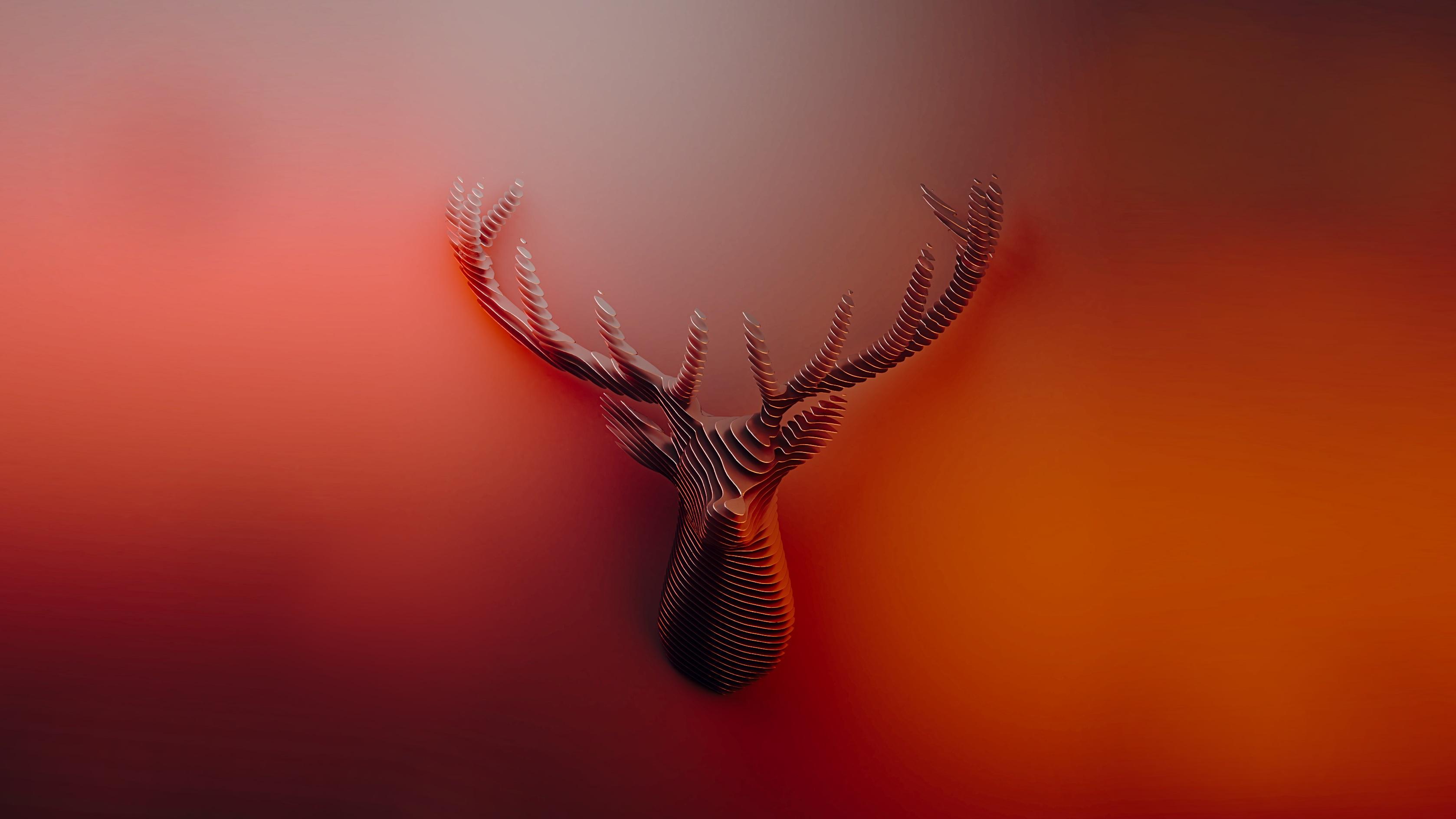 Deer Hd Background Abstract - HD Wallpaper 