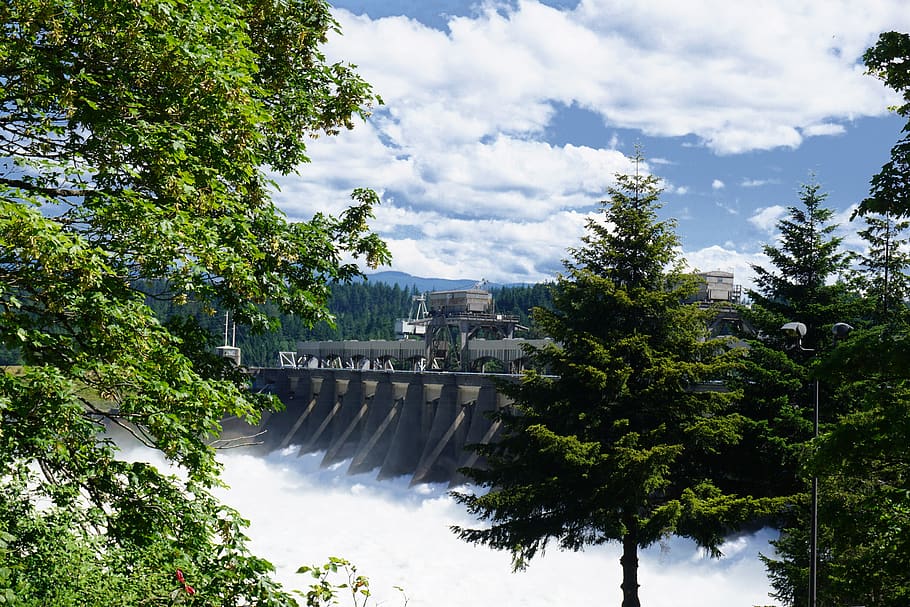 Dam, Falls, Columbia, Bonneville, Landscape, River, - Ventajas De La Energia Hidroelectrica - HD Wallpaper 