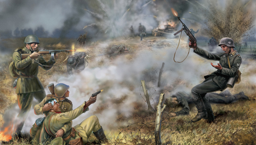 War, Field, Russian, Ussr, The Germans, The Nazis, - Battle Of Seelow Heights In Art - HD Wallpaper 