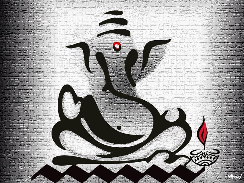 Ganesh Chaturthi Wallpapers 3d - Lord Ganesha Black And White - HD Wallpaper 