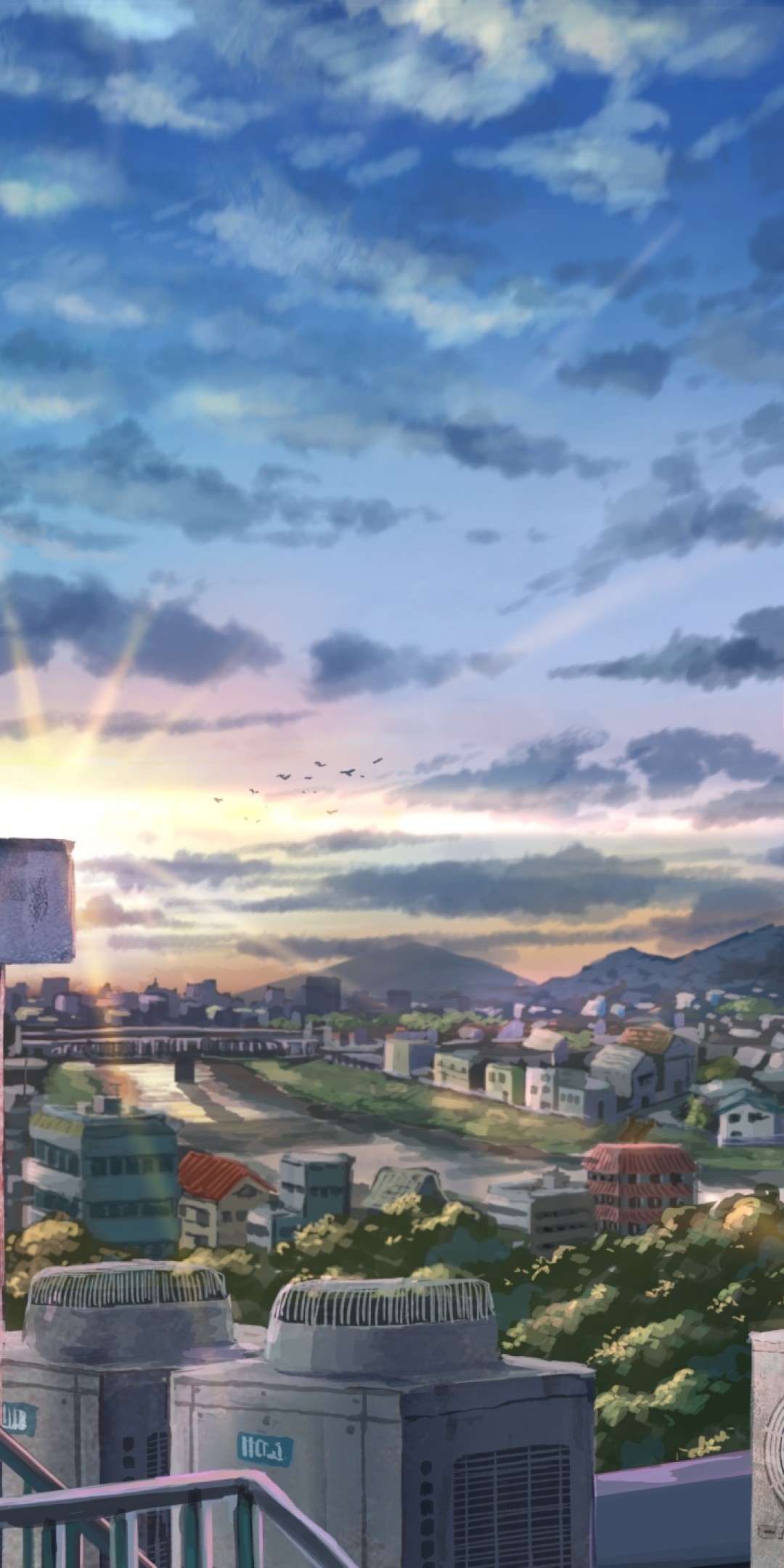Anime Girl Sitting On Building
