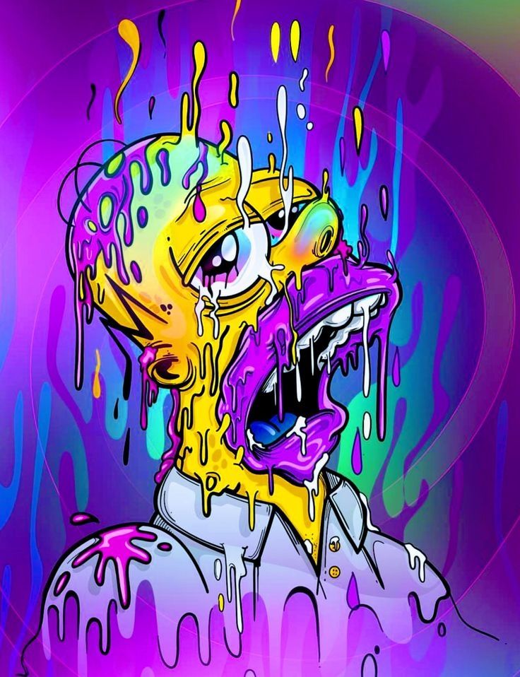 Melting Homer - HD Wallpaper 