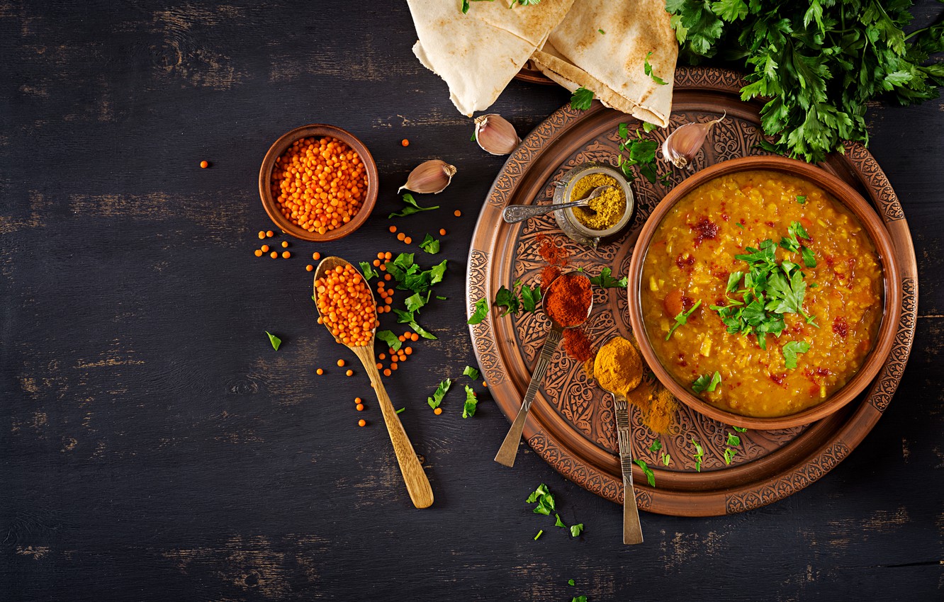 Photo Wallpaper Bowl, Soup, Spices, Spices, Brown - Traditional Indian Curry Bowl - HD Wallpaper 
