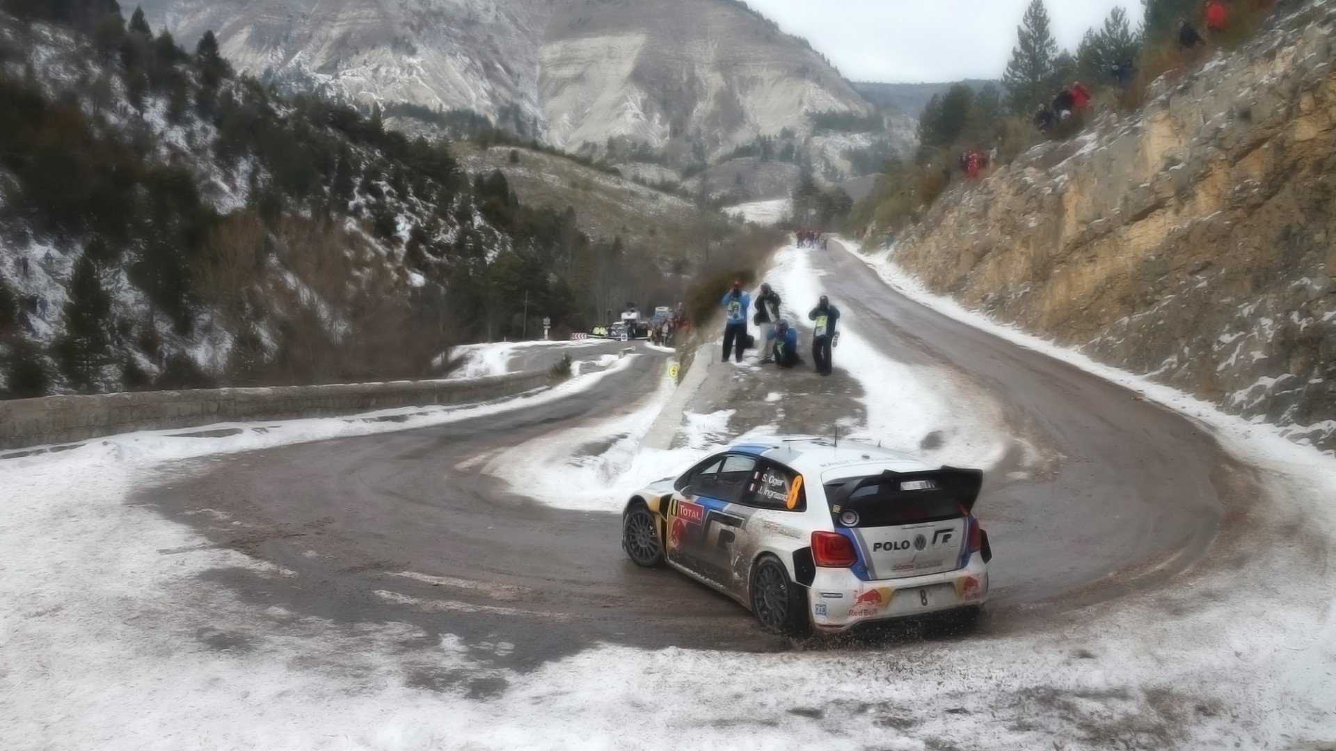Turn, Drift, Car, Rally Cars, Winter, Snow, Vw Polo, - Rally Car Drifting - HD Wallpaper 
