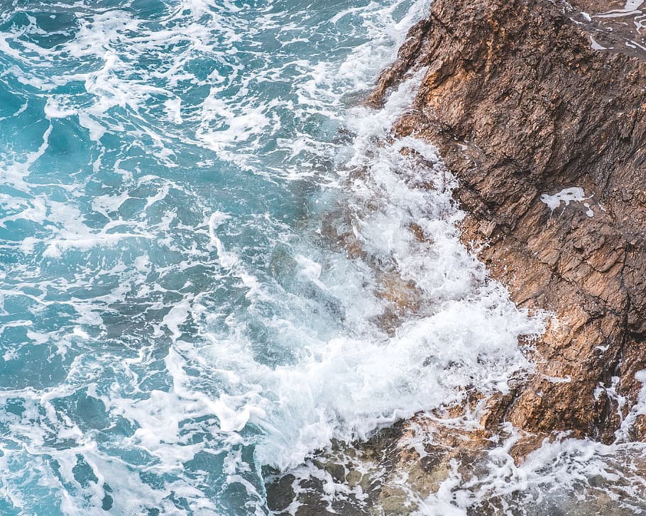 Sounio, Temple Of Poseidon, Rock, Rocks, Sea, Water, - Sea - HD Wallpaper 