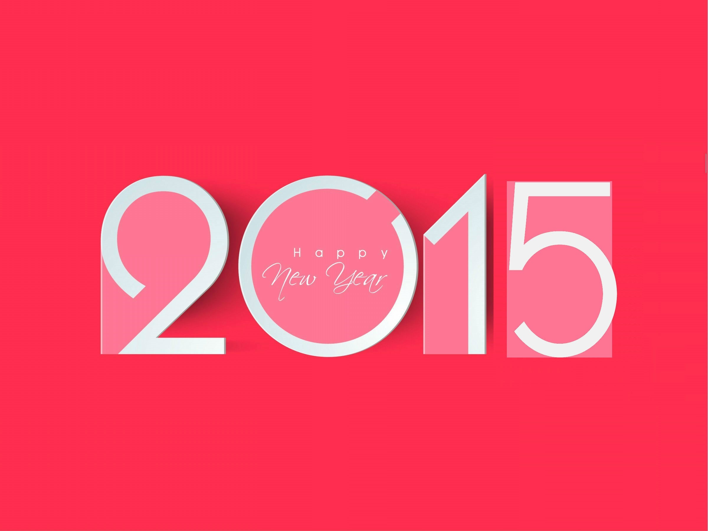 Popular Happy New Year 2015 In Pink Color Background - Graphic Design - HD Wallpaper 
