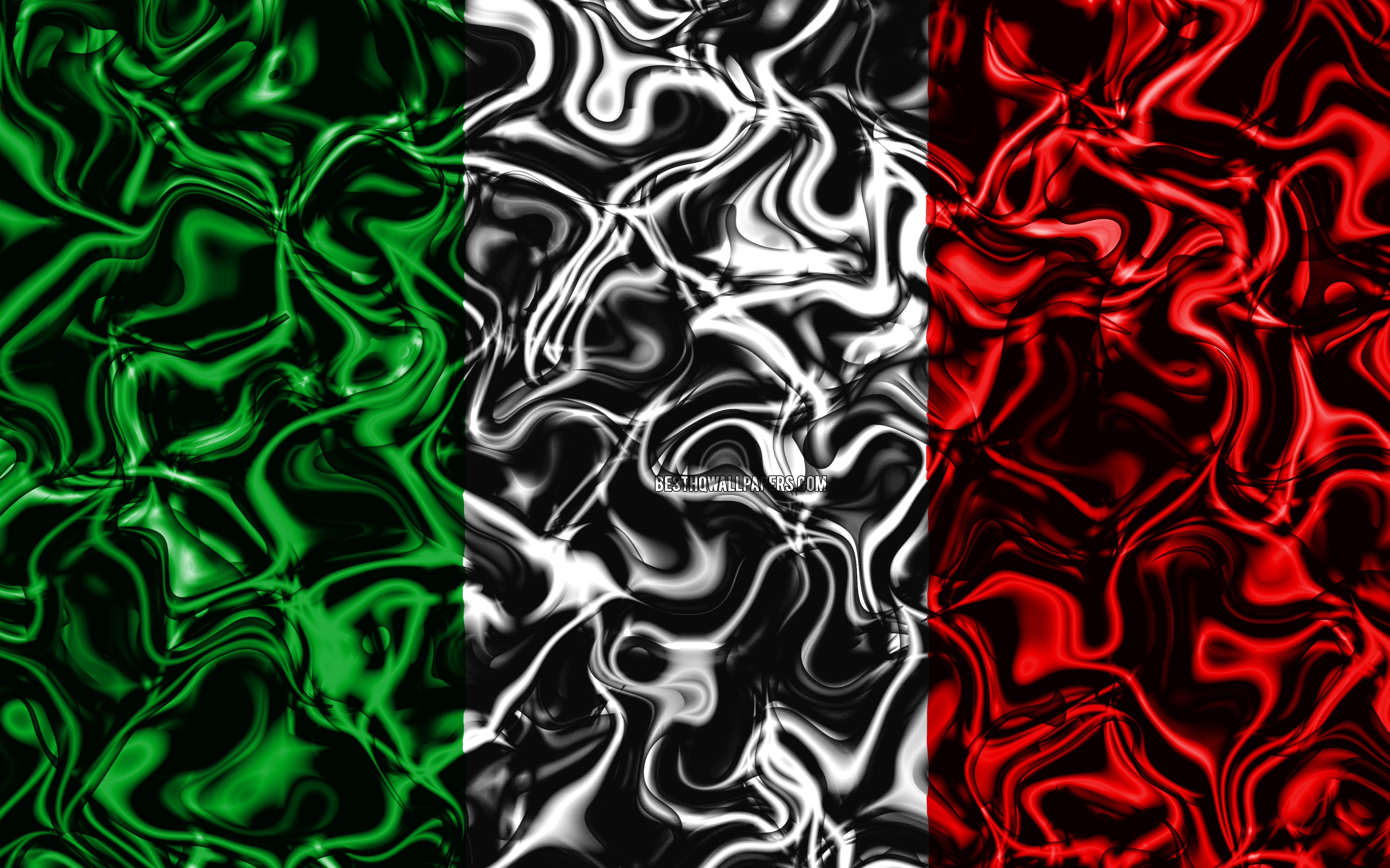 4k, Flag Of Italy, Abstract Smoke, Europe, National - Art High Resolution Bangladesh Flag - HD Wallpaper 
