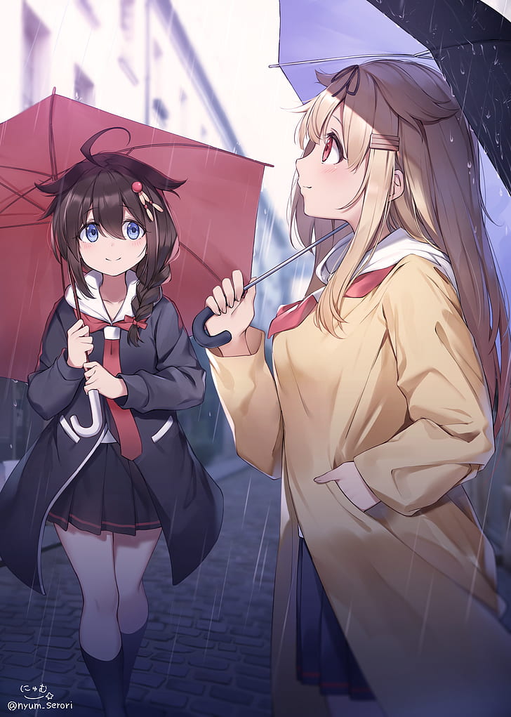 Anime, Anime Girls, Digital Art, Artwork, Long Hair, - Japanese Destroyer Yūdachi - HD Wallpaper 