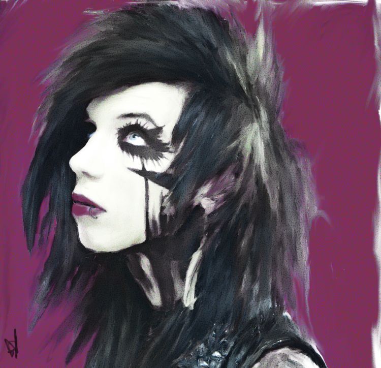 Wallpapers Digital Art Portraits Andy Biersack - Maquillaje De Andy Biersack - HD Wallpaper 