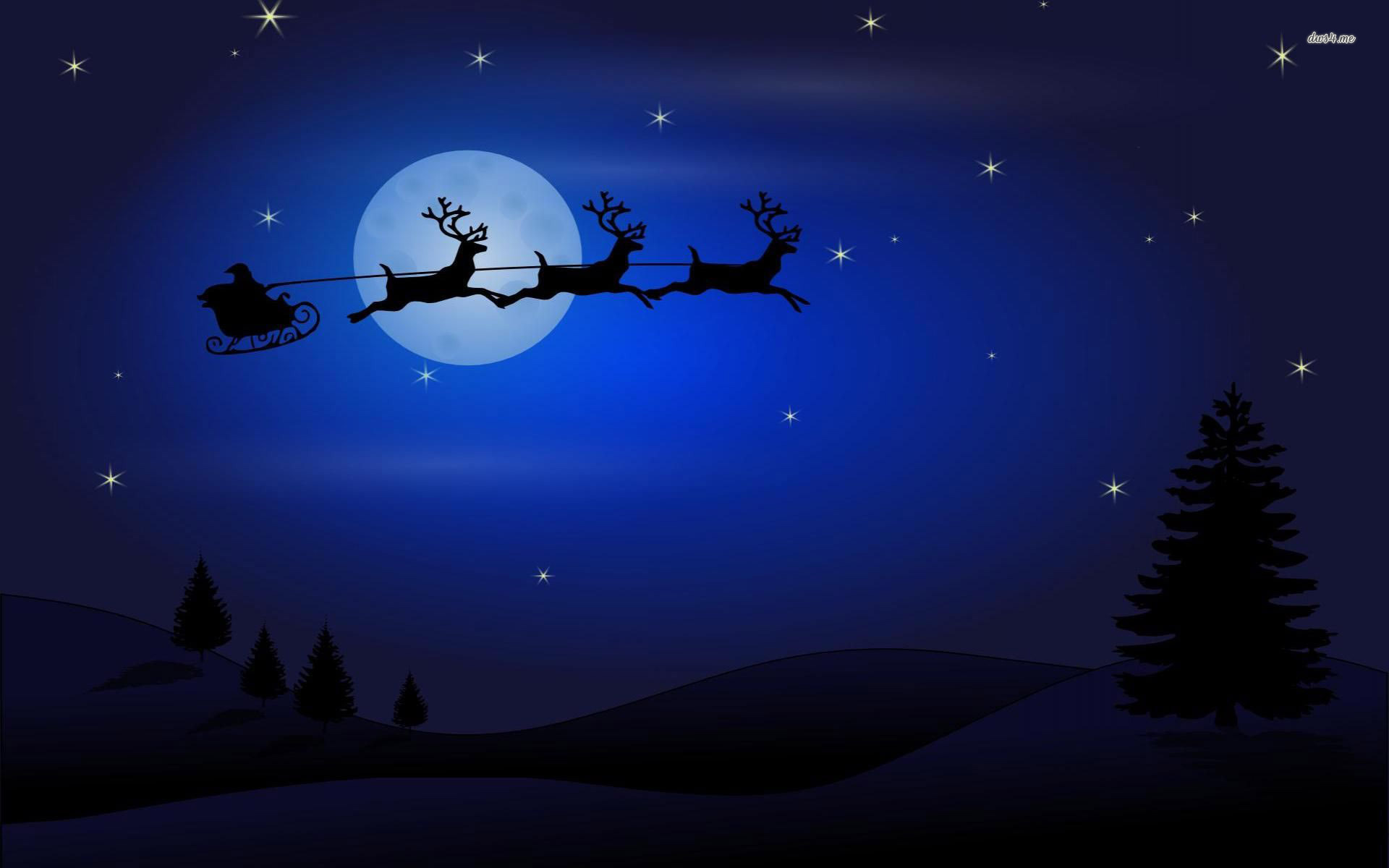 Christmas Night Sky - HD Wallpaper 