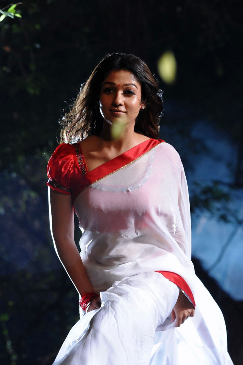 Actress Nayantara White Saree Photos - Girl - HD Wallpaper 