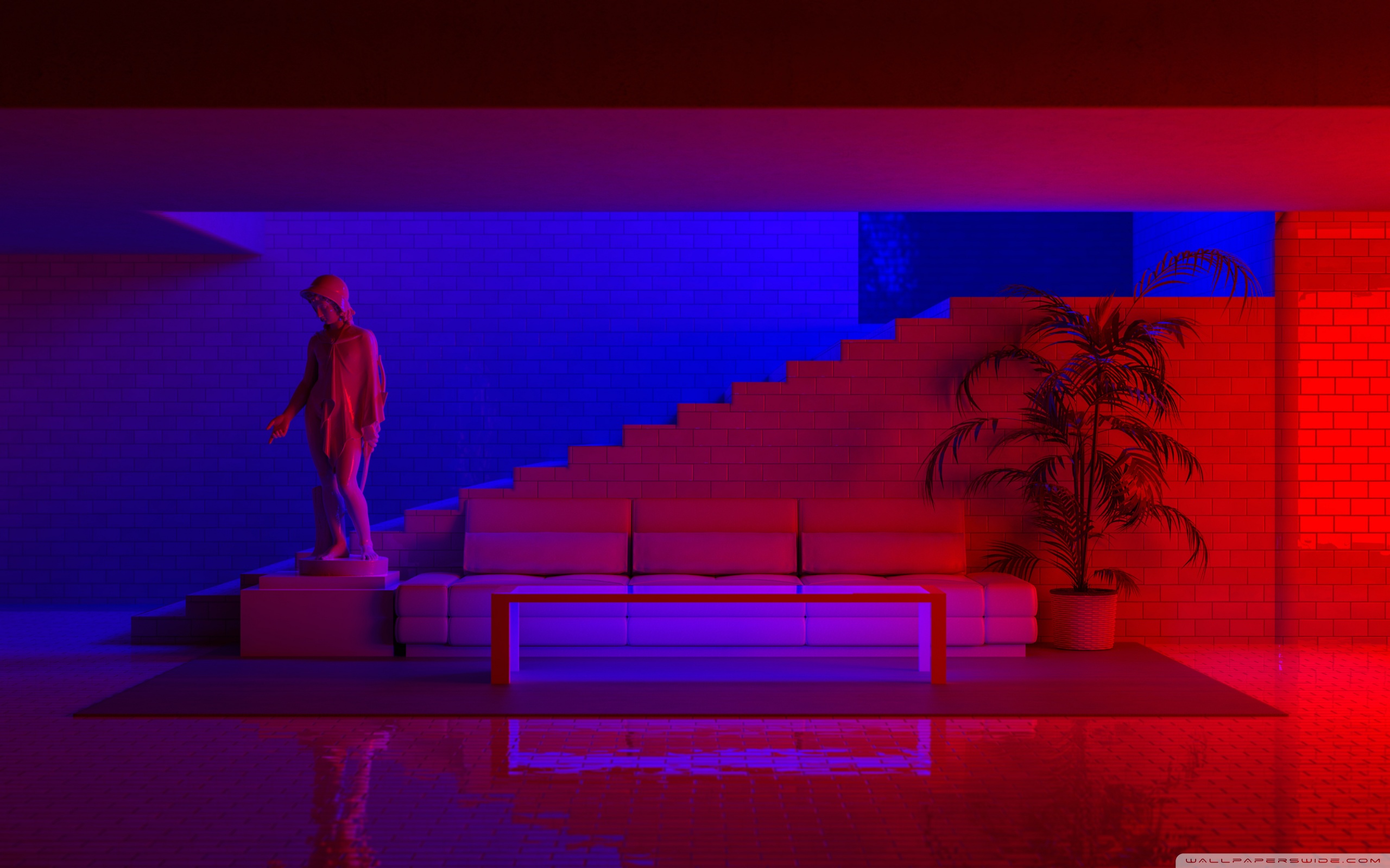 Red And Blue Neon - HD Wallpaper 