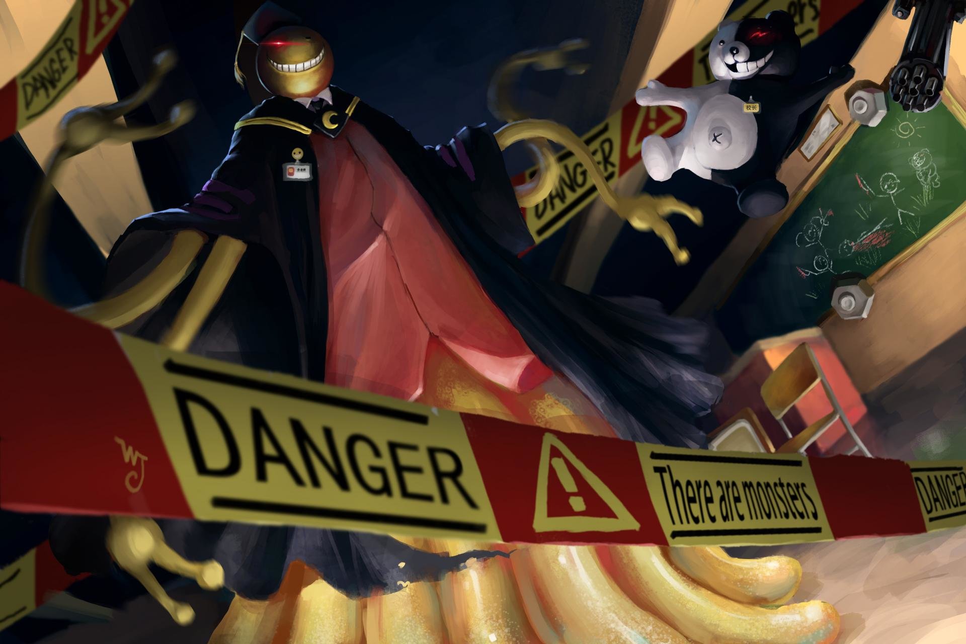 Free Crossover High Quality Wallpaper Id - Assassination Classroom X Danganronpa - HD Wallpaper 