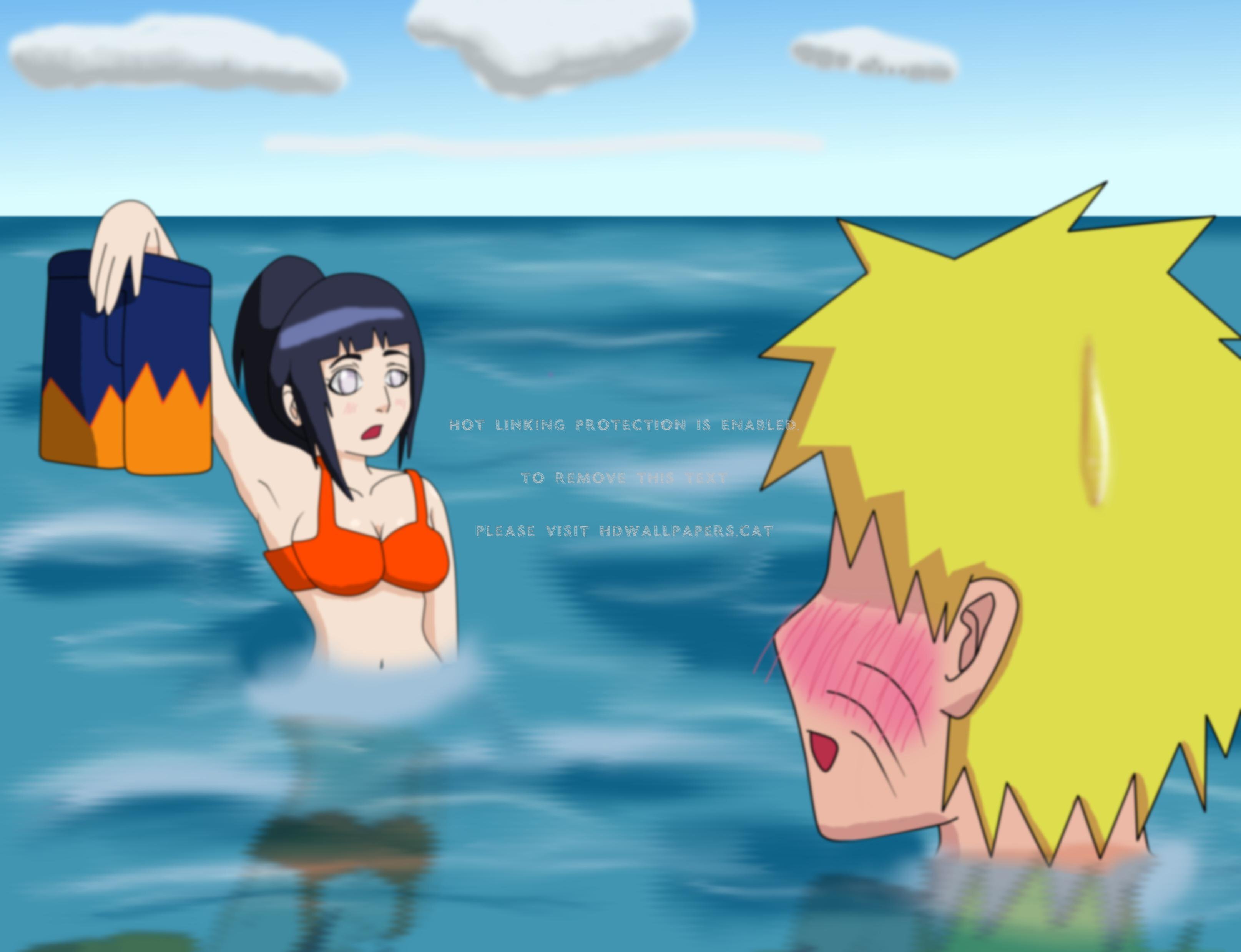 Naruhina Beach Date Naruto Hinata Anime - Hd Anime Naruto Hinata - HD Wallpaper 