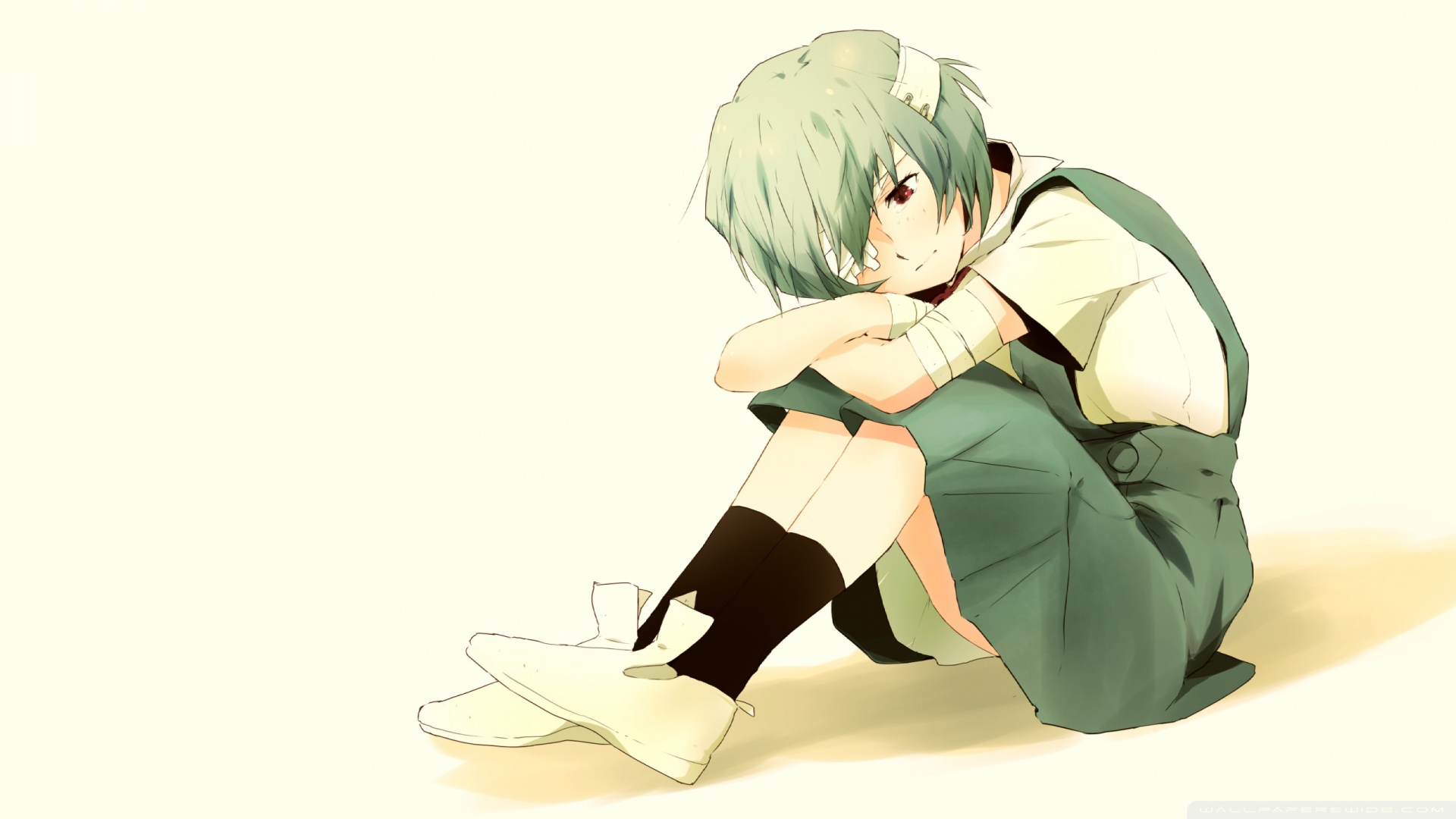 Anime Sitting On Floor - HD Wallpaper 