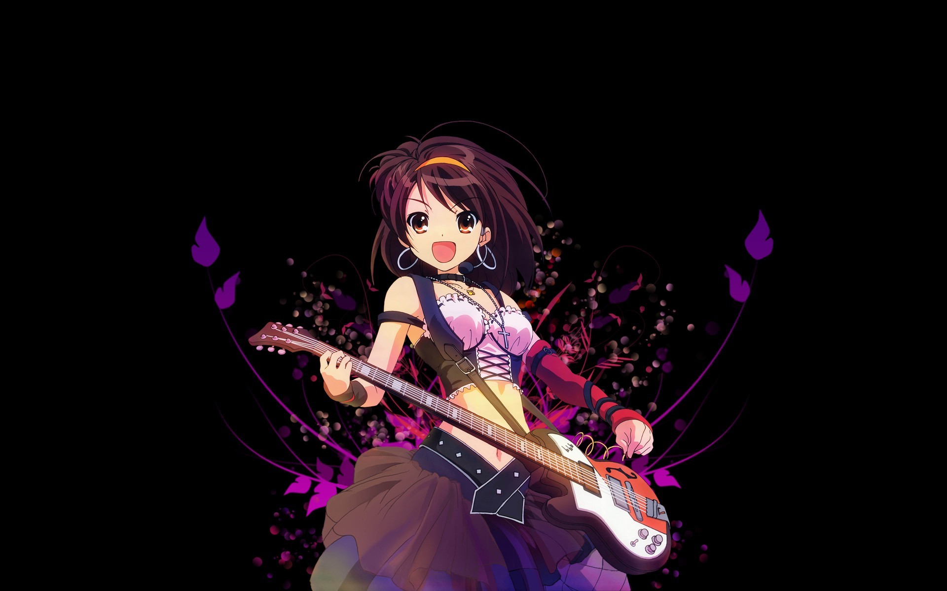 Haruhi Suzumiya With Guitar - HD Wallpaper 