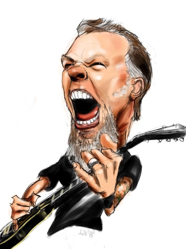 James Hetfield Metallica Wallpaper In Caricature - James Hetfield Caricature - HD Wallpaper 