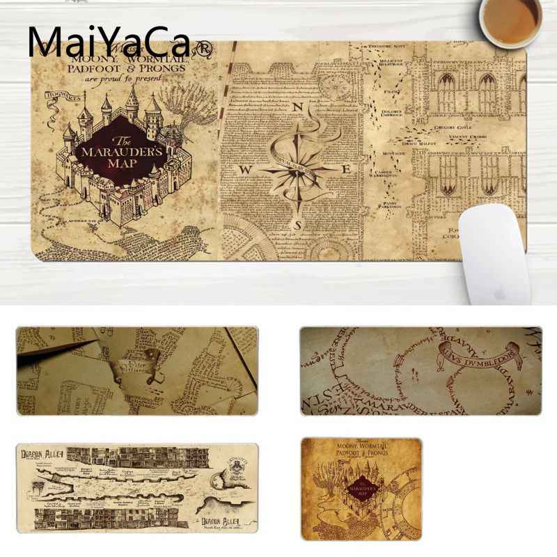 Maiyaca Top Quality Potter Map Gamer Play Mats Mousepad - Harry Potter Marauders Map - HD Wallpaper 